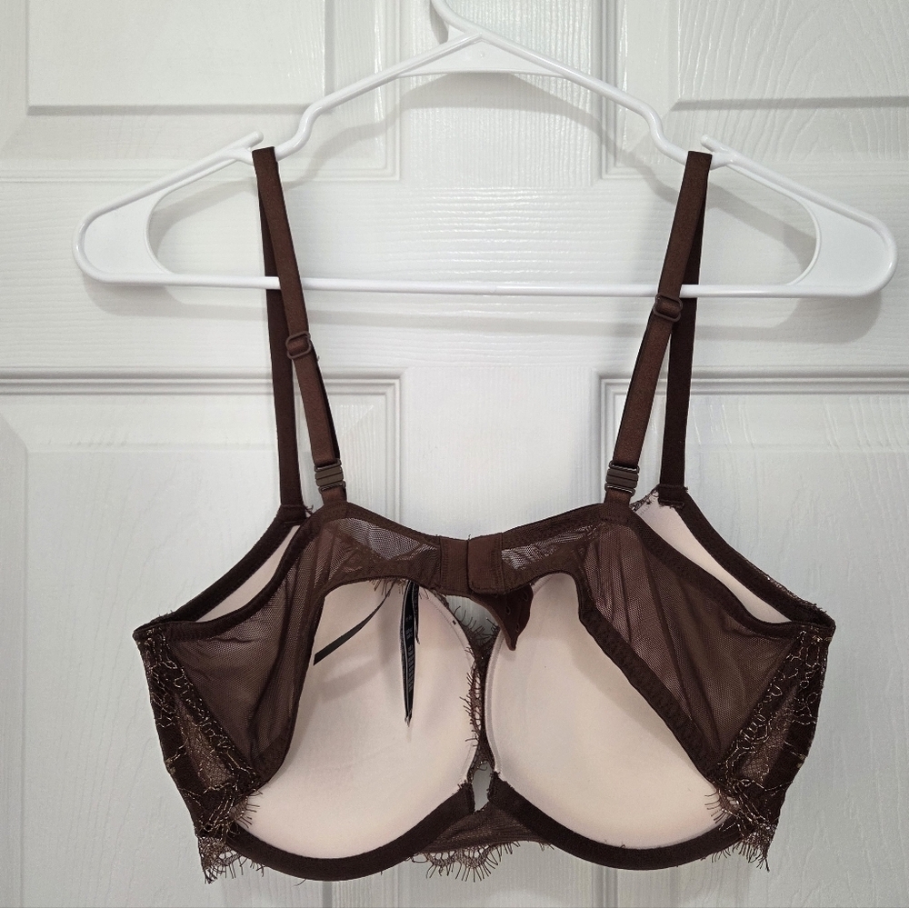 Victoria''s Secret Very Sexy Shimmer Lace Push-up Brown Bra Size 36C - Picture 4 of 9
